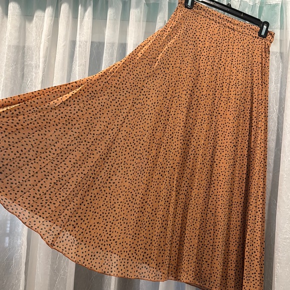 Japna Orange Maxi A-Line Skirt with Pleats - Picture 2 of 2